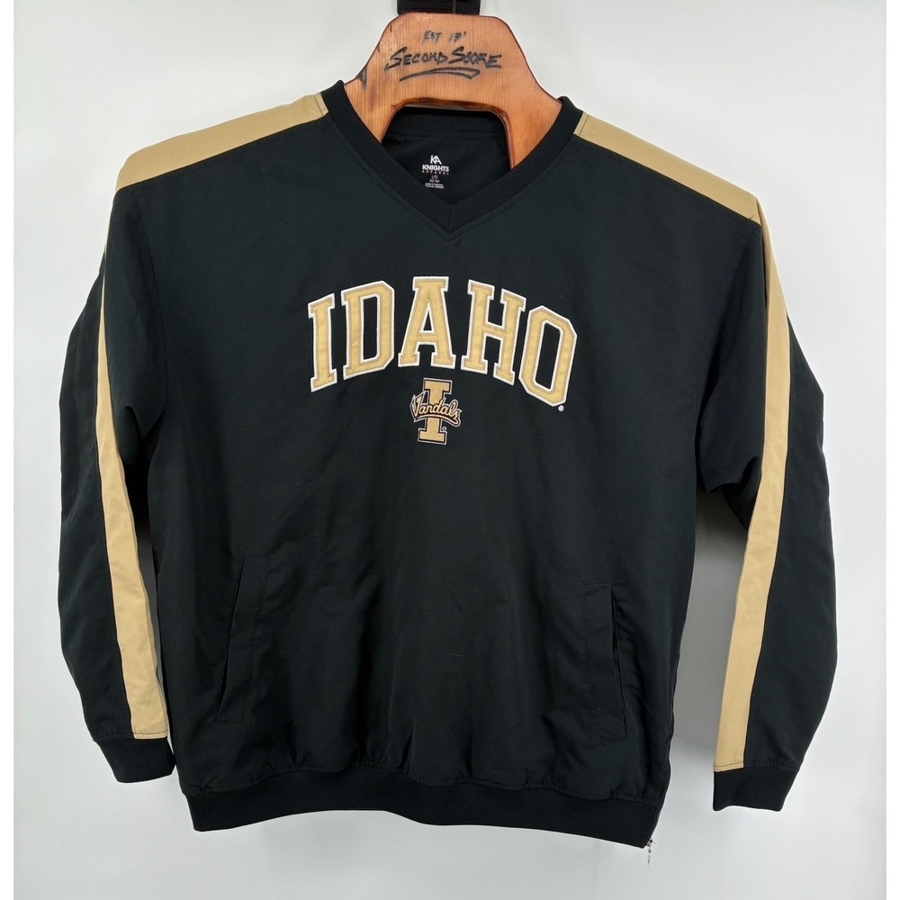 Knights Apparel Idaho Vandals‎ Windbreaker Pullover Jacket Black Gold Mens Large - Picture 2 of 10